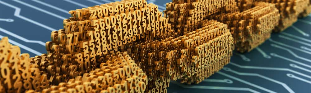 (Block)chain of gold made of digits